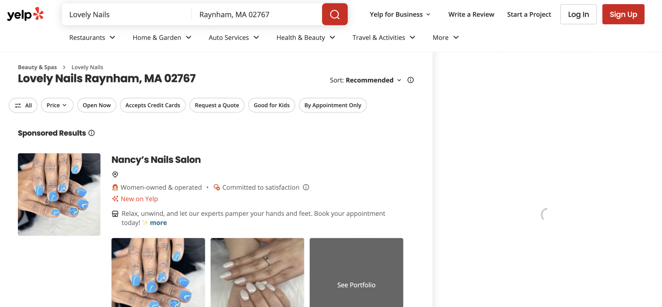 Yelp Business Page